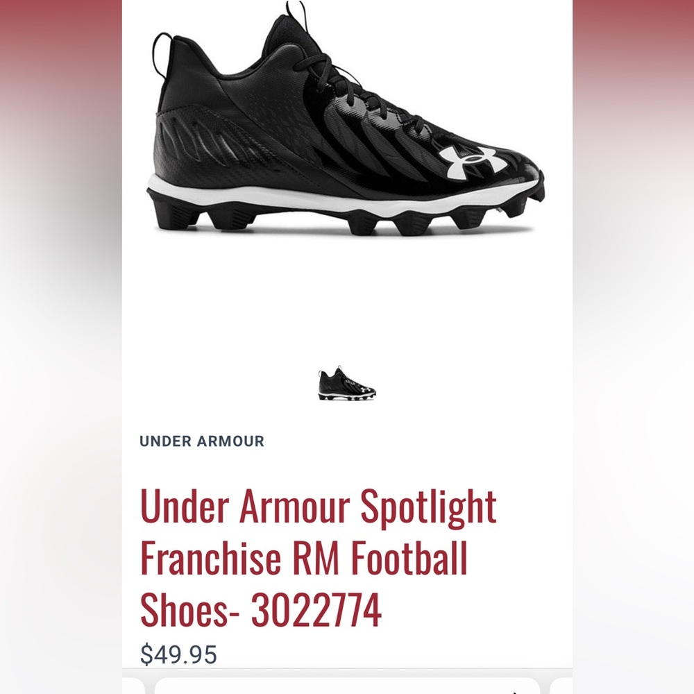 Under Armour 6Y Football Cleats (Spotlight Franchise RM Jr)